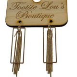 Gold Rectangle Earrings