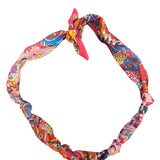 Pink floral knitted silk scarf