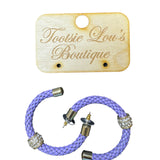 Lavender Rhinestone Hoop Earrings