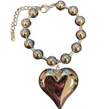 Silver Bubble Heart Bracelet