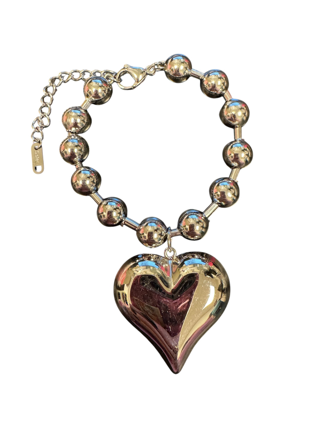 Silver Bubble Heart Bracelet