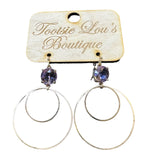 Clear Rhinestone Double Hoop Earrings