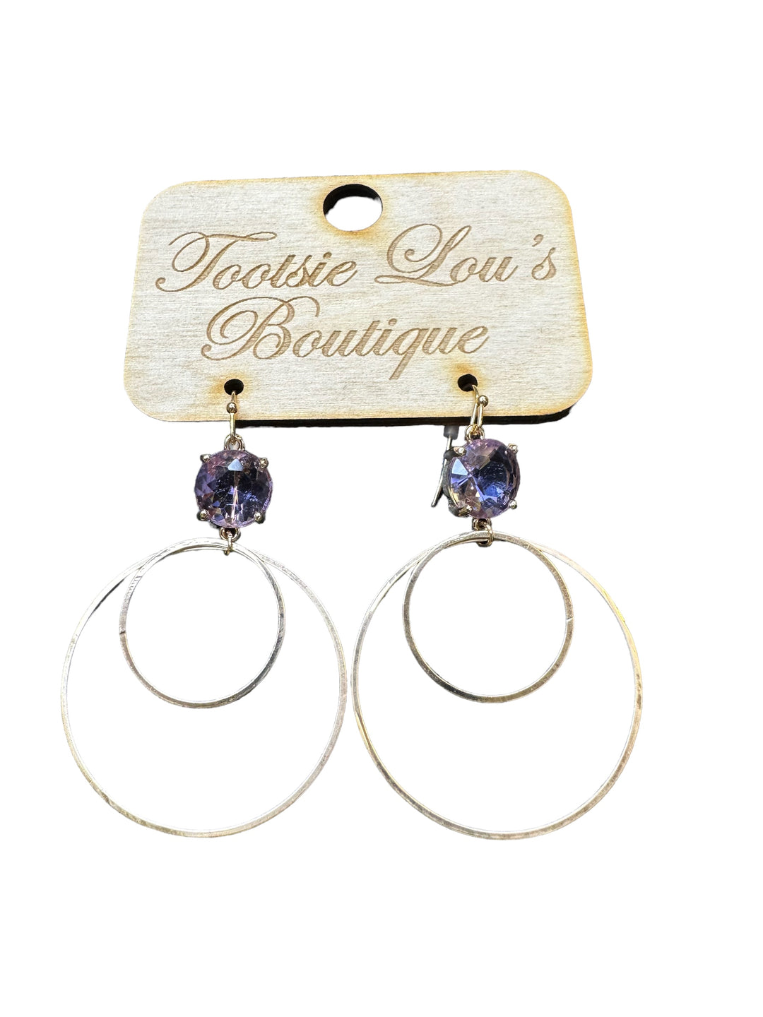 Clear Rhinestone Double Hoop Earrings
