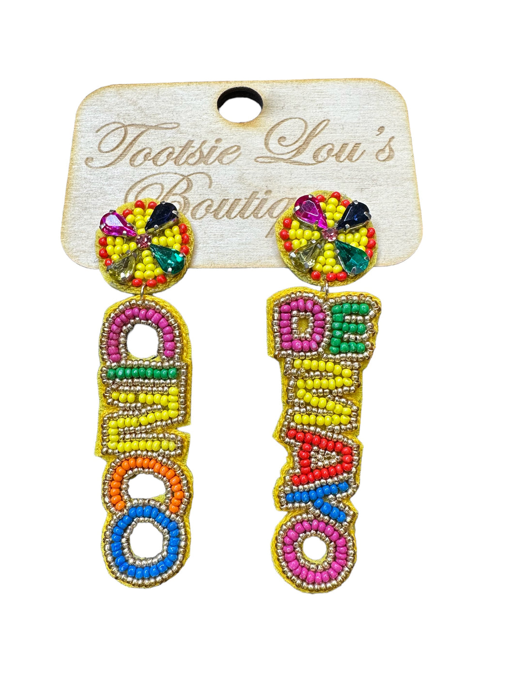 Beaded Dangle Cinco deMayo Earrings