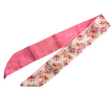 Double sided pink floral satin scarf tie