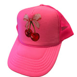 Pink Bow & Cherry Trucker Hat