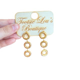 Gold Circle Dangle Earrings