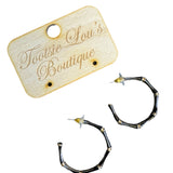 Black Enamel Hoop Earrings