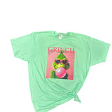 Mr. Grinch Pink Bubblegum Tee with vibrant DTF printed graphic on soft Tultex unisex shirt.