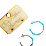 Turquoise Enamel Hoop Earrings