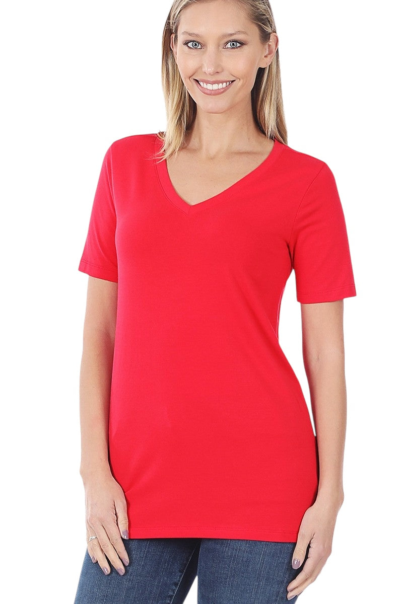 Red V-Neck Tee