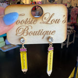 Rhinestone Pencil Earrings