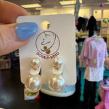 Double Sided Pearl Stud Earrings