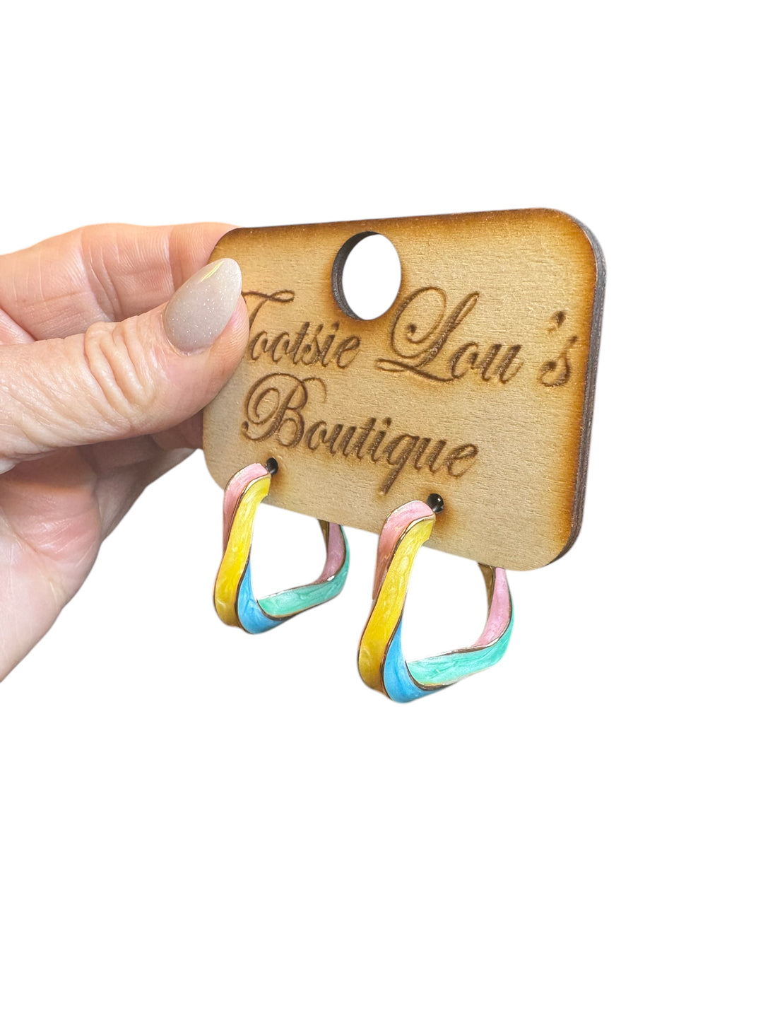 Pastel Twisted Hoop Earrings