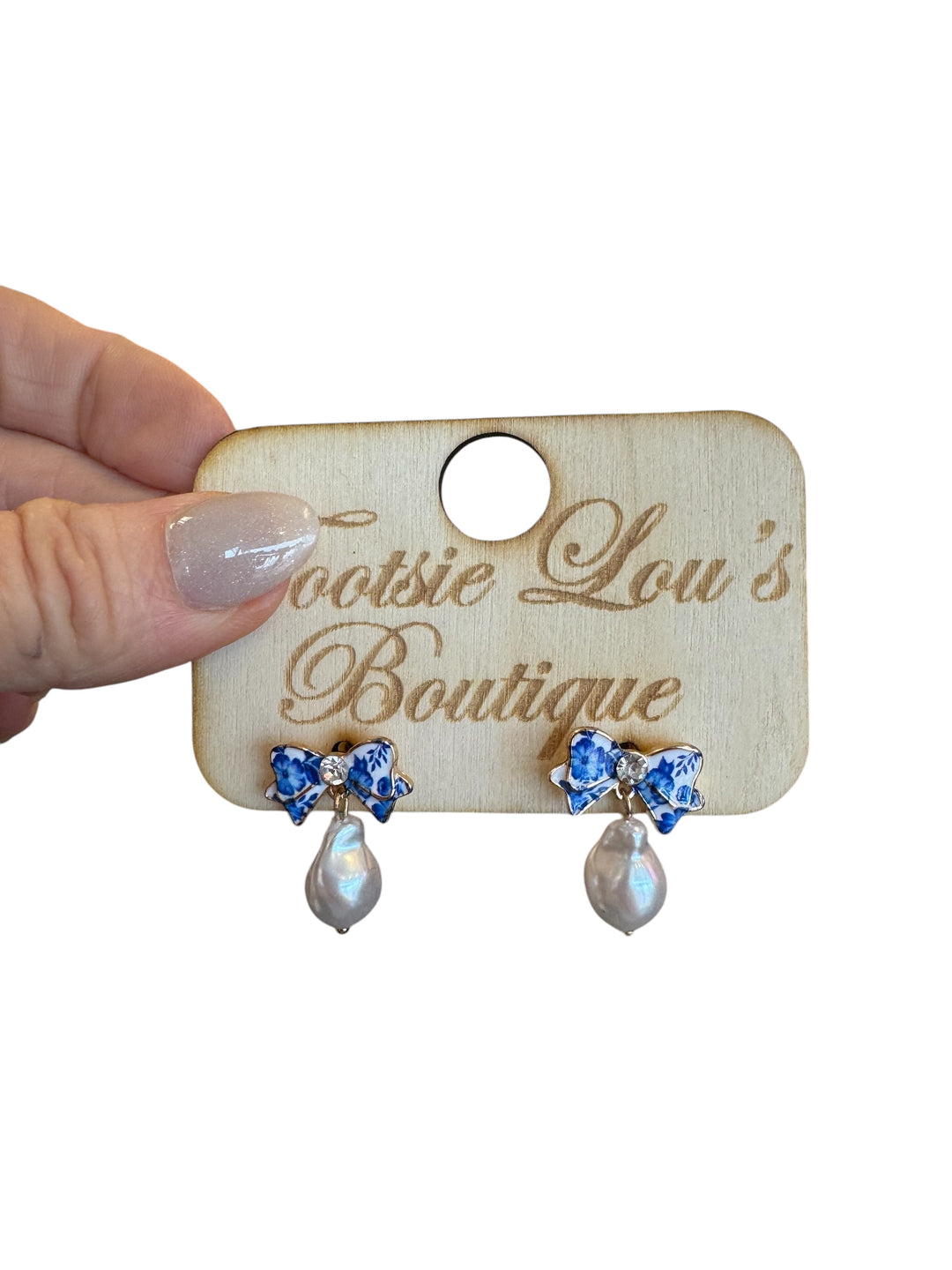 Chinoiserie Bow & Pearl Earrings