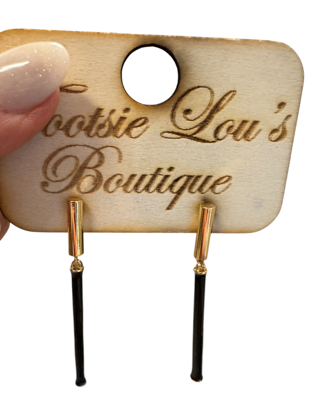 Black Stick Earrings