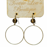 Leopard Ball Hoop Earrings