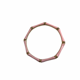 Pastel Pink Enamel Bamboo Bracelet