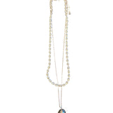 Silver Ball Double Chain Necklace (Water Resistant)