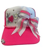 Neon Pink Love Bow Truckers Hat
