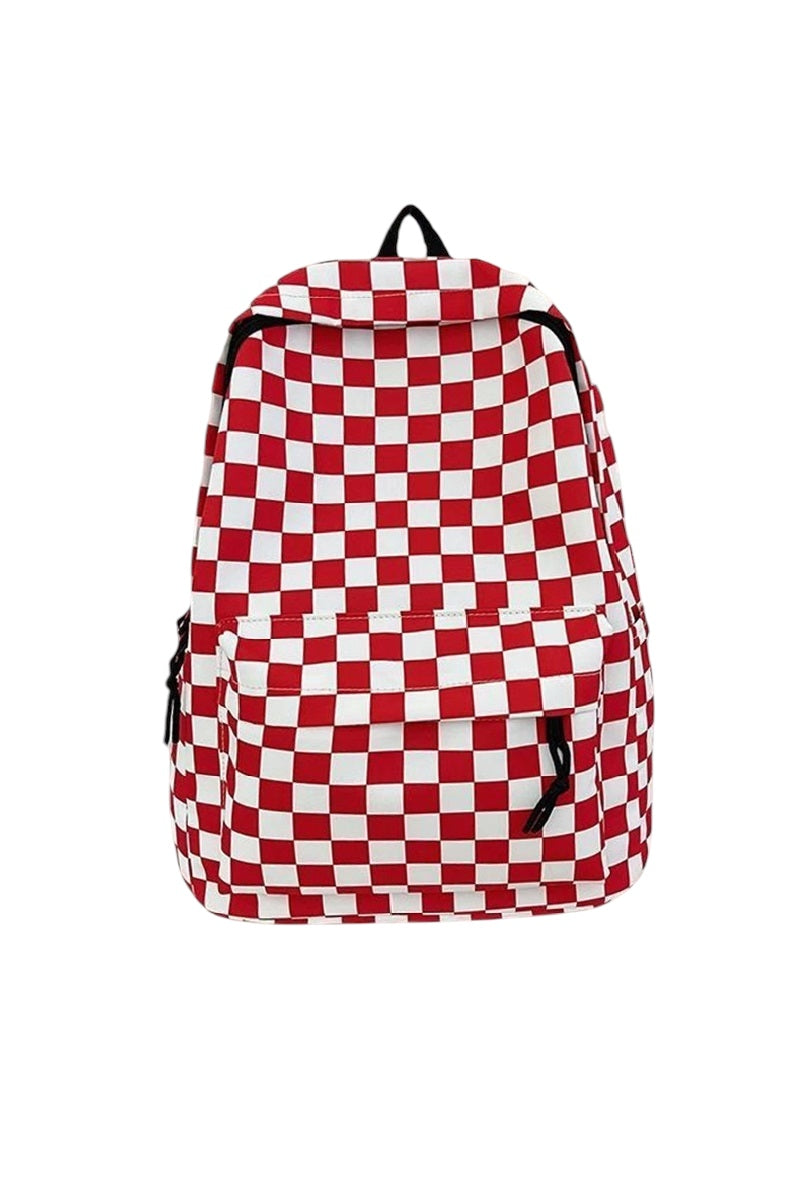 Red Checkered Backpack
