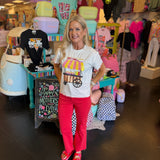 Queen Of Sparkles White Frill Hot Dog Stand Tee