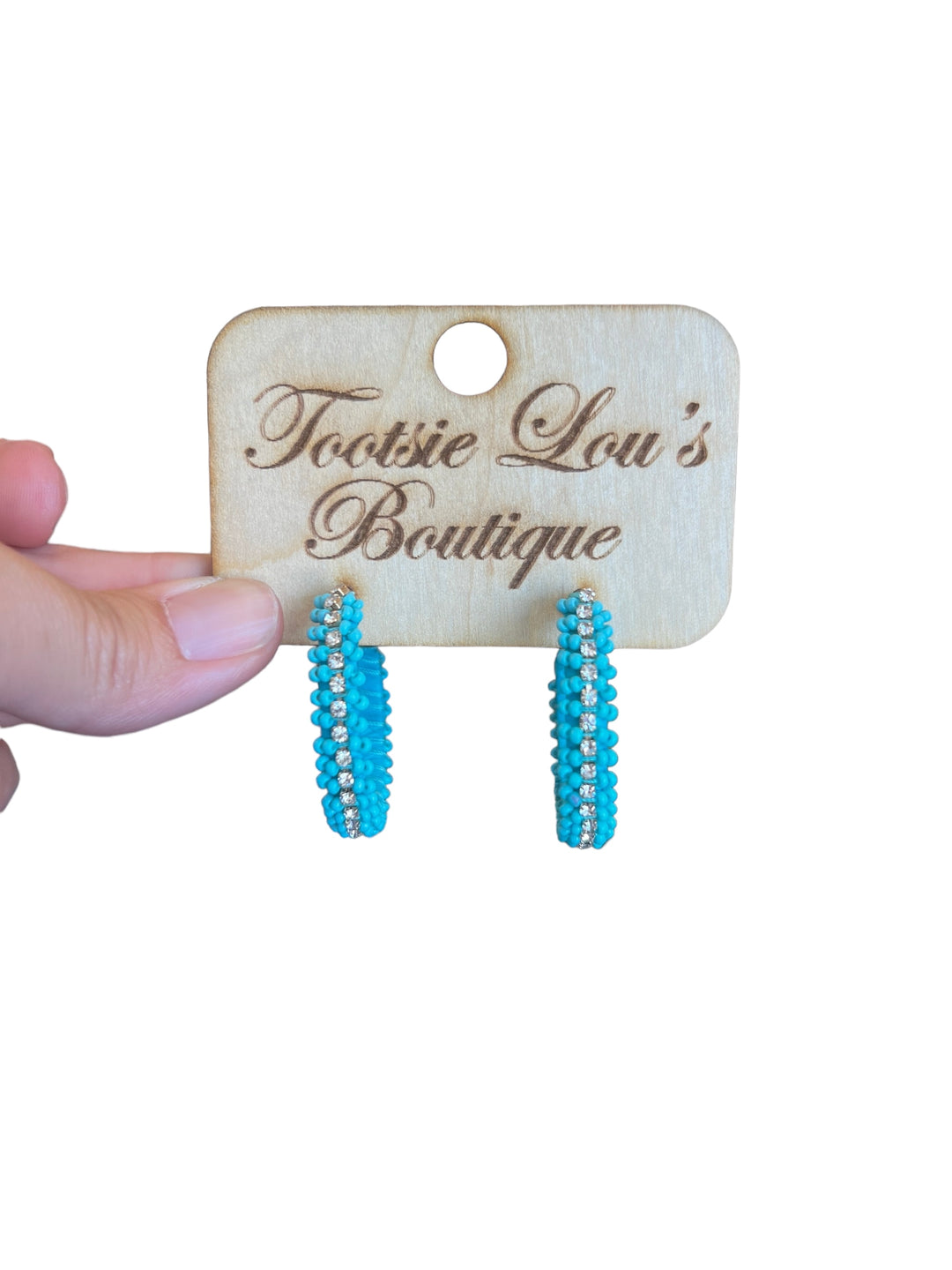Turquoise Beaded Hoop Earrings