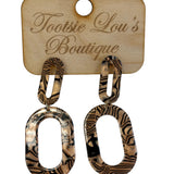Black & Tan Oval Earrings