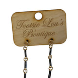 Gold Linked Black Dangle Earrings