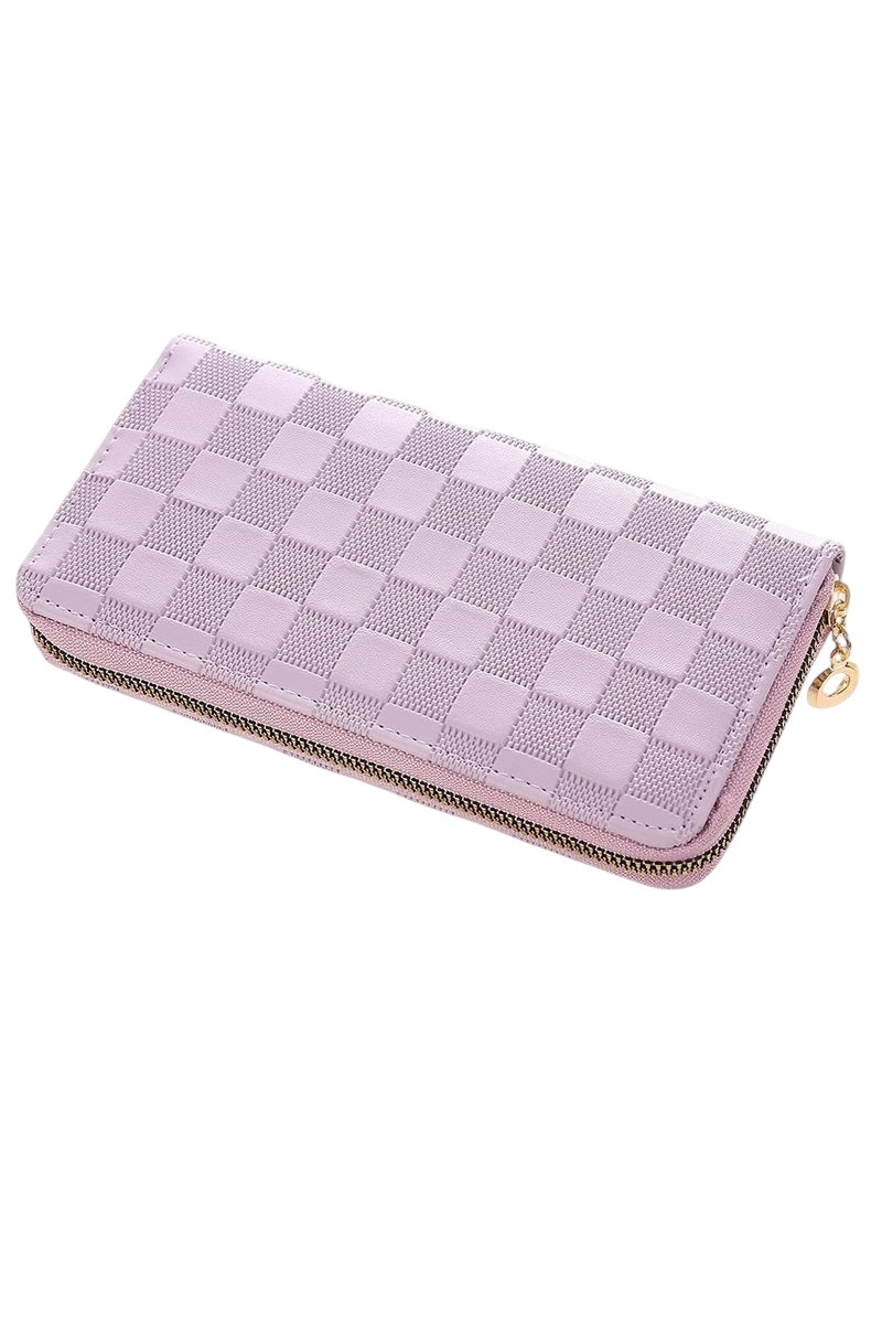 Lavender Checkered Wallet