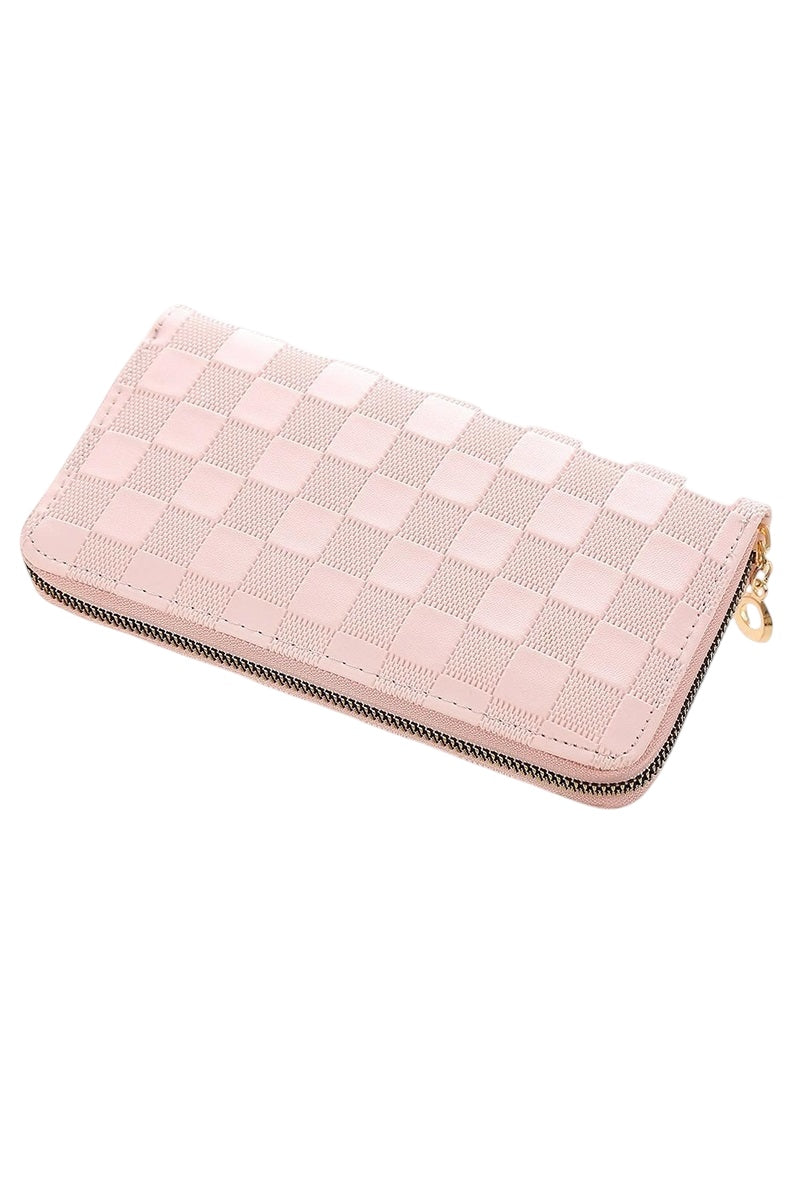 Pink Checkered Wallet