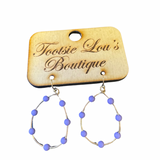 Purple Beaded Teardrop Earrings
