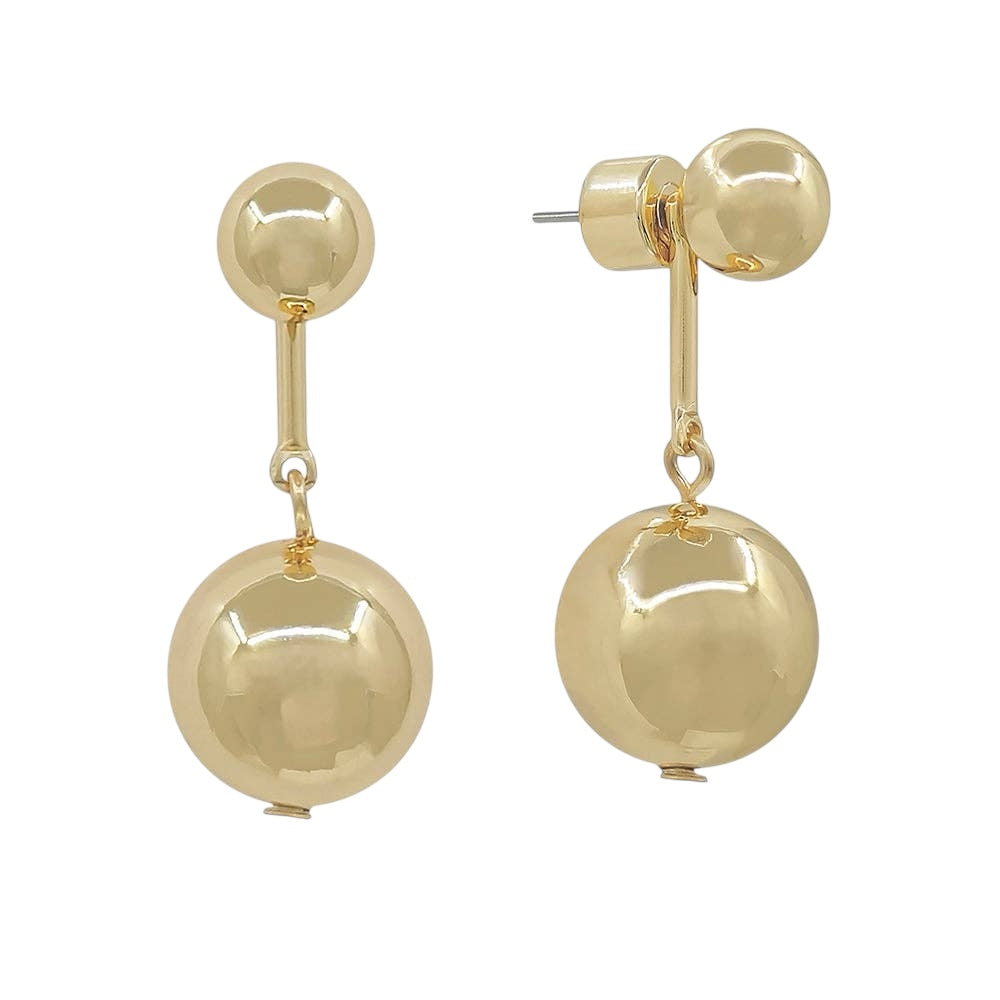 Gold Drop & Bar Earrings