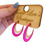 Magenta Double Hoop Earrings