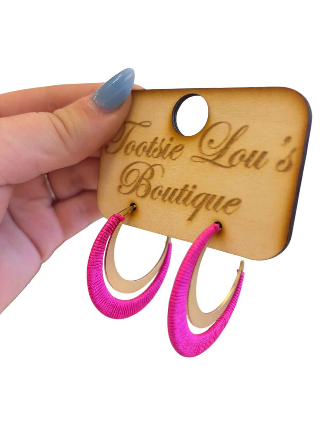 Magenta Double Hoop Earrings