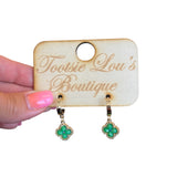 Green Clover Dangle Earrings