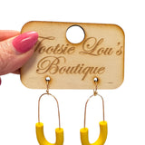 Mustard Oval Earrings