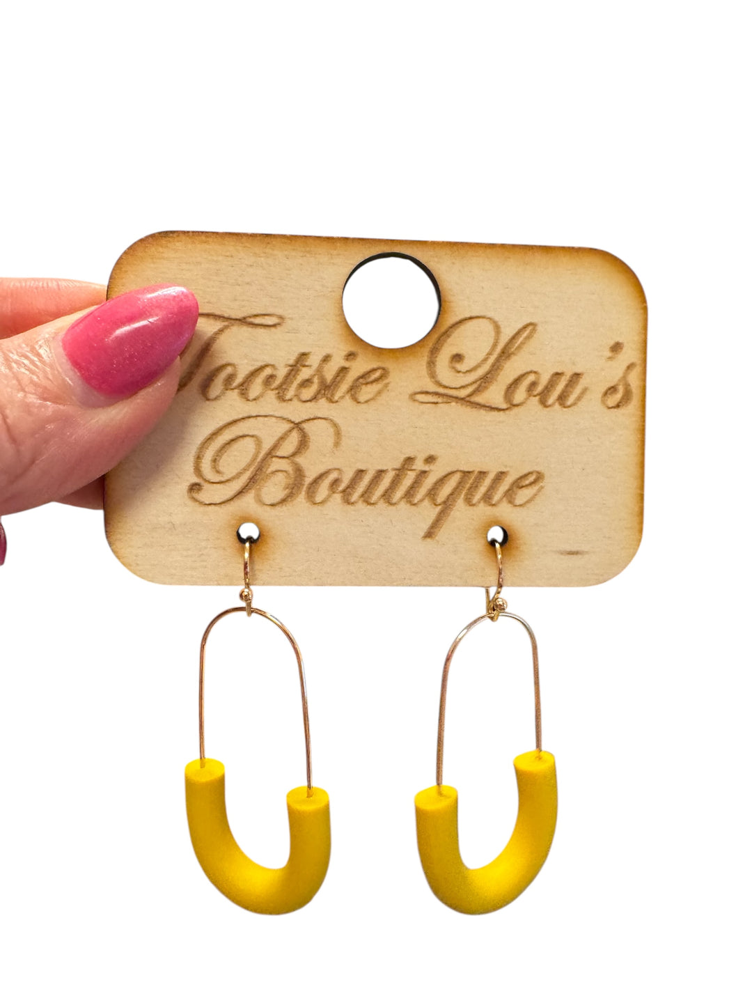 Mustard Oval Earrings