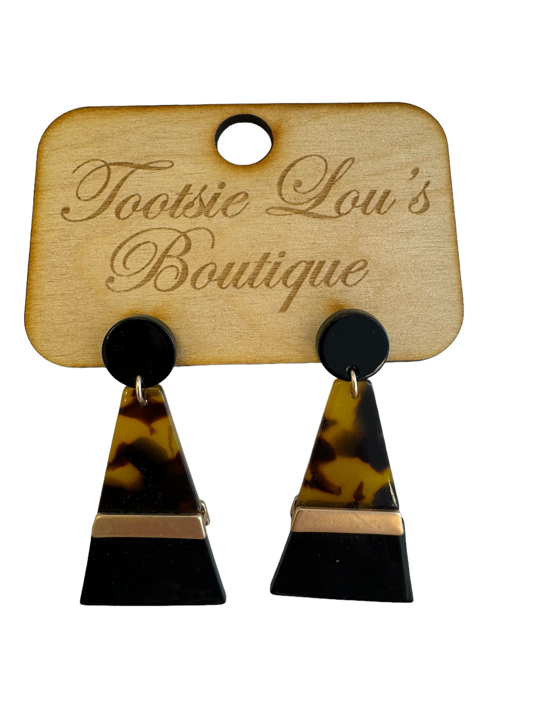 Leopard & Black Acrylic Earrings