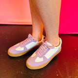 Katie Lilac Leather Suede Sneakers