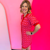 Red & Pink Abstract Dress