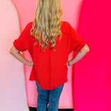 Red Corded Top