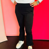 Black Venice Bubble Hem Leggings