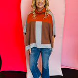 Color Block Poncho