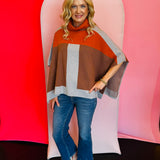 Color Block Poncho