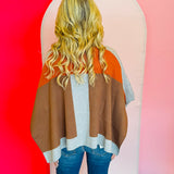 Color Block Poncho