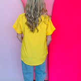 Yellow Boat Neck Top