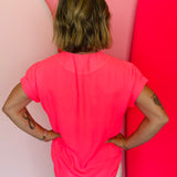Whitney Neon Pink Woven Blouse