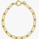 Bara Boheme elegant 18K gold plated paperclip chain bracelet, 7 inches long.