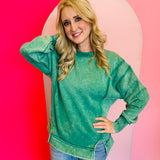 Forest Acid Wash Fleece Sweatshirt